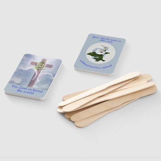 白い花とキリスト教徒で雲の中を渡る ハンドファン (組立なし)