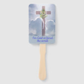 白い花とキリスト教徒で雲の中を渡る ハンドファン (正面)