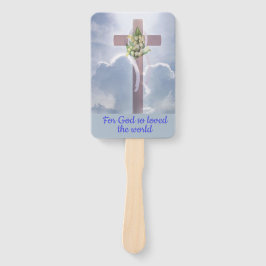 白い花とキリスト教徒で雲の中を渡る ハンドファン