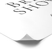 白い花とクリーム色のエレガントなサイン ブライダルシャワー ポスター (角)