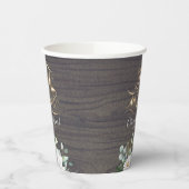白い花とグリーンが織りなすラスティックな秋の恋 紙コップ (左)