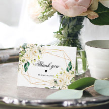 白い花とゴールドフレーム