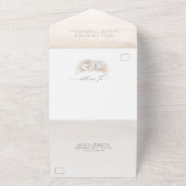 白い花とパンパスグラスエレガントな結婚式 オールインワン招待状 (外側)