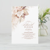 白い花とパンパスグラスリハーサルディナー 招待状 (スタンド正面)