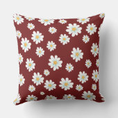 白い花とブルゴーニュの背景装飾用クッション クッション (裏面)