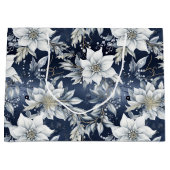 白い花とホリーベリー ラージペーパーバッグ (正面)