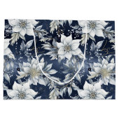 白い花とホリーベリー ラージペーパーバッグ (裏面)