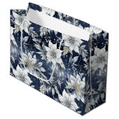 白い花とホリーベリー ラージペーパーバッグ (正面アングル)