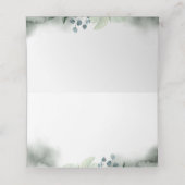 白い花とユーカリ水彩緑 プレイスカード (内部開封)