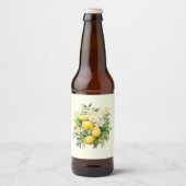 白い花とレモンのブーケ ビールラベル (正面)