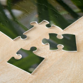 白い花と庭園の背景 ジグソーパズル (側面)