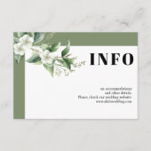 白い花と枝のウェディング詳細 エンクロージャーカード (正面)