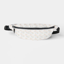 白い花と桃の花White Fanny Pack ファニーパック