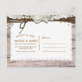 白い花と樺の木素朴グラム日付を保存 案内ポストカード (裏面)