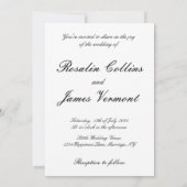 白い花と結婚緑 招待状 (裏面)