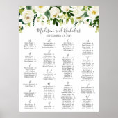 白い花と緑のアルファベットの座席表 ポスター (正面)