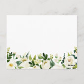 白い花と緑のタイム結婚カプセルカード ポストカード (裏面)