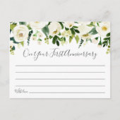 白い花と緑のタイム結婚カプセルカード ポストカード (正面)