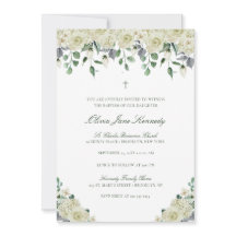 白い花と緑の写真　洗礼式