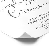 白い花と緑の差し込み式のサイン ポスター (角)