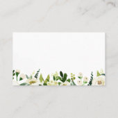 白い花と緑の平結婚らな座席表 プレイスカード (裏面)