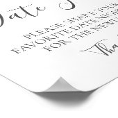 白い花と緑の日の瓶のサイン結婚ズ ポスター (角)