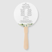 白い花と緑の結婚式 プログラムサークルファン ハンドファン (裏面)