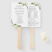 白い花と緑の結婚式 プログラム ハンドファン