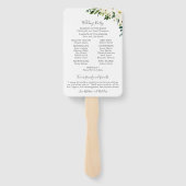 白い花と緑の結婚式 プログラム ハンドファン