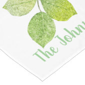 白い花と緑の葉園 ロングテーブルランナー (コーナー)