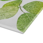 白い花と緑の葉 カッティングボード (角)