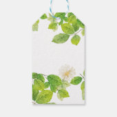 白い花と緑の葉 ギフトタグ (裏面)