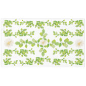 白い花と緑の葉 テーブルクロス (正面(横))