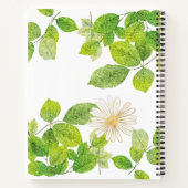 白い花と緑の葉 ノートブック (裏面)