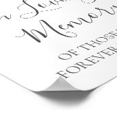 白い花と緑の追悼ポスター ポスター (角)