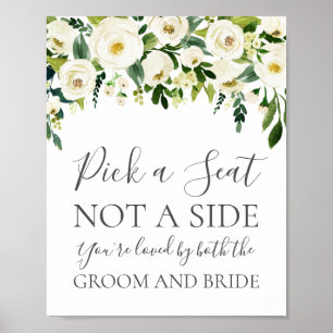 白い花と緑サイド記号ではなくシートを選択 ポスター