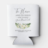 白い花と緑結婚のクーラーボックス 缶クーラー (裏面)