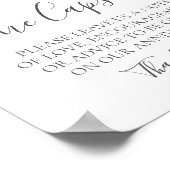 白い花と緑結婚のタイムカプセルの看板 ポスター (角)