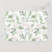 白い花と緑結婚の宿泊施設 エンクロージャーカード (裏面)