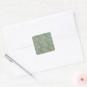 白い花と葉の豪華な花柄 スクエアシール (封筒)