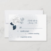 白い花と葉海軍 出欠カード (正面)