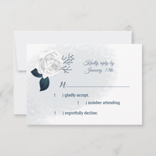 白い花と葉海軍 出欠カード (正面)