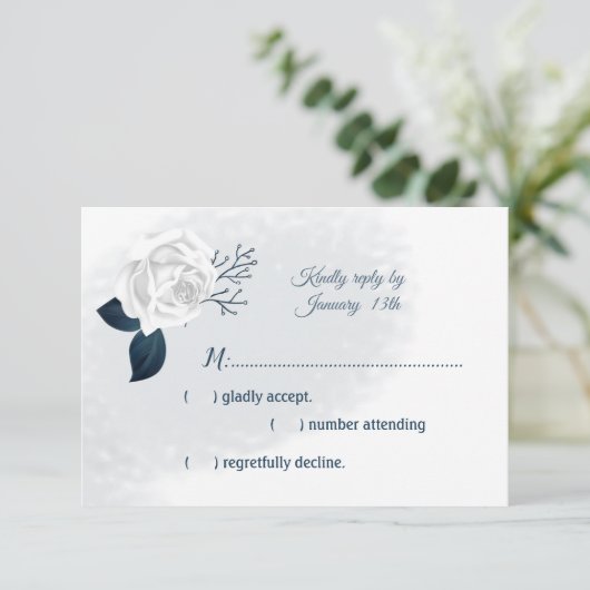 白い花と葉海軍 出欠カード (スタンド正面)