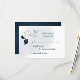 白い花と葉海軍 出欠カード