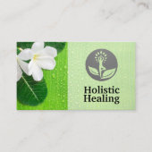 白い花と葉 |ホリスティック 名刺 (正面)