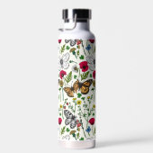 白い花と蝶 ウォーターボトル (右面)