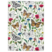 白い花と蝶 クリップボード (裏面)