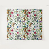 白い花と蝶 タペストリー (正面(横))