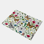 白い花と蝶 ドアマット (アングル)