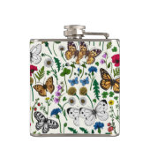 白い花と蝶 フラスク (裏面)